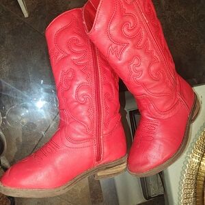 Red Copper Key Kids Boots sz 10